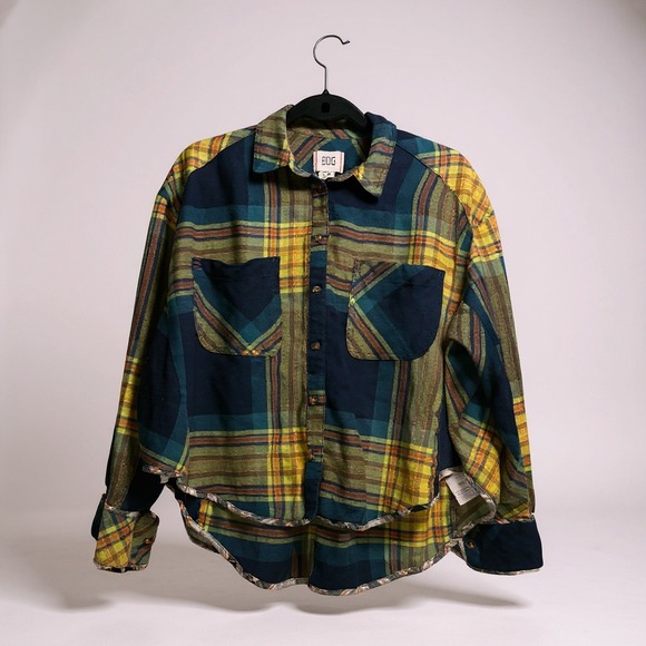 BDG Tops - BDG Plaid Button Down Shirt Oversized Long‎ Sleeve Casual Top Women M
